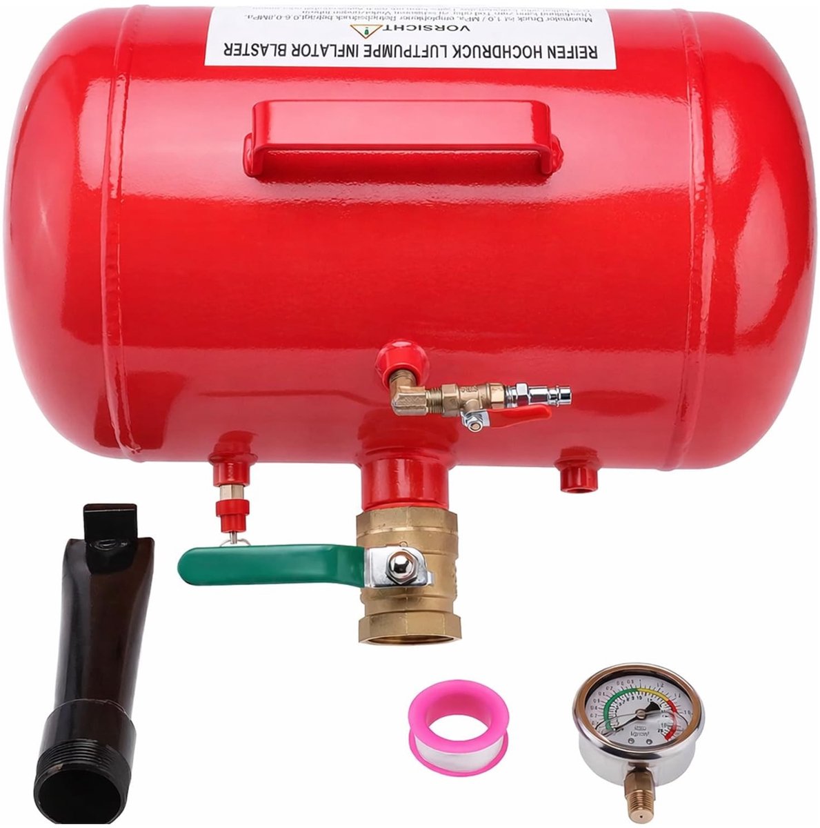 SolidKeus - 20 Liter Bandenbooster met Manometer voor Voertuigen