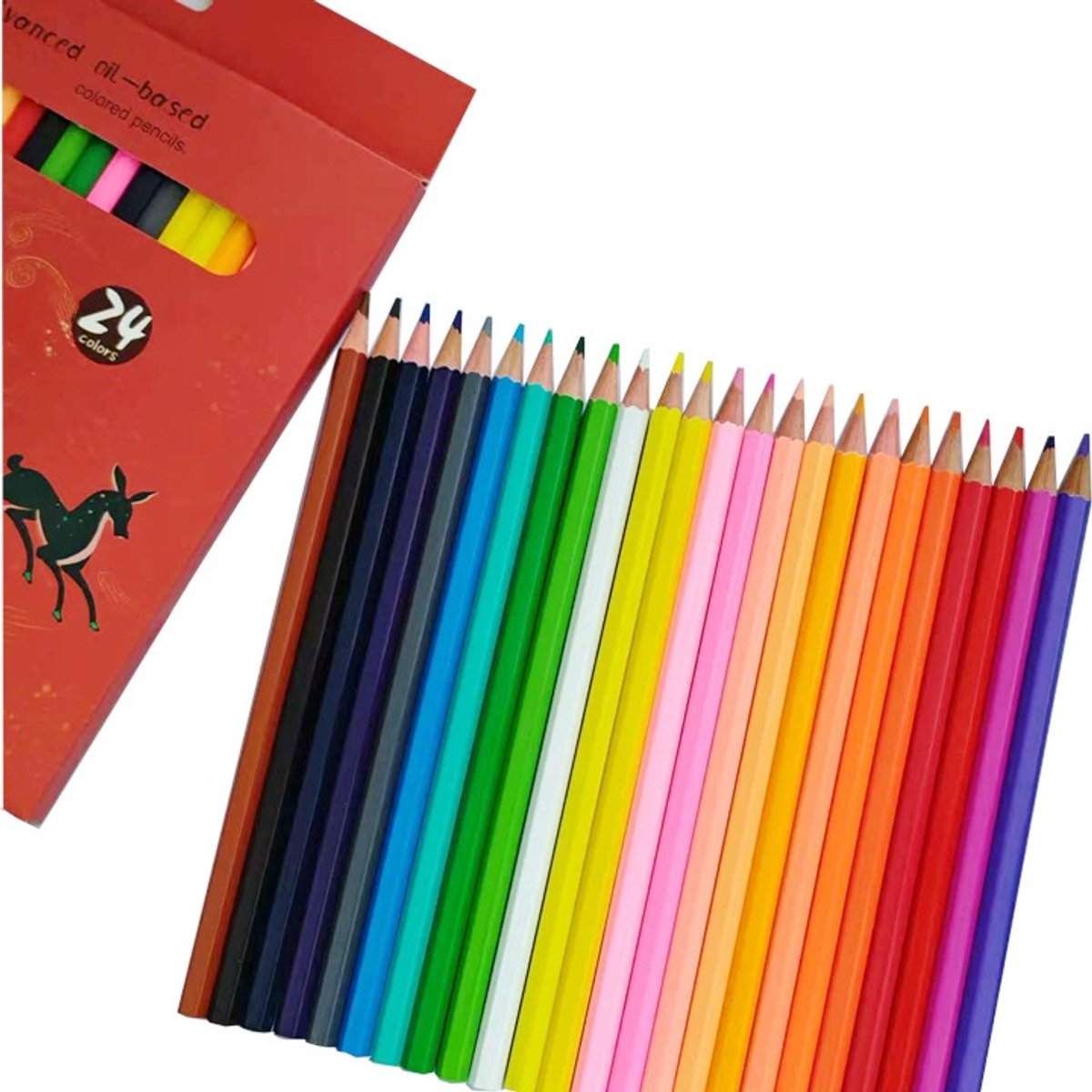 casalora – 24-delige oliegebaseerde kleurpotloden – rijke pigmenten – soepele lijnen – breukvaste punt – zeshoekige cilinder – comfortabele grip – perfect voor tekenen, kleuren & creativiteit – geschikt voor kinderen & volwassenen