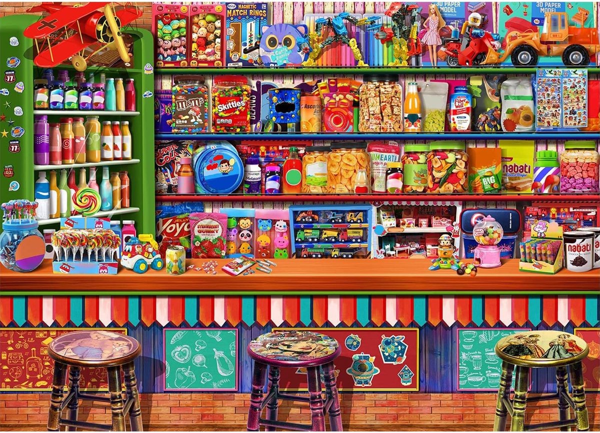 SolidKeus - 1000 Stuk Puzzel met Snoepwinkel Motief