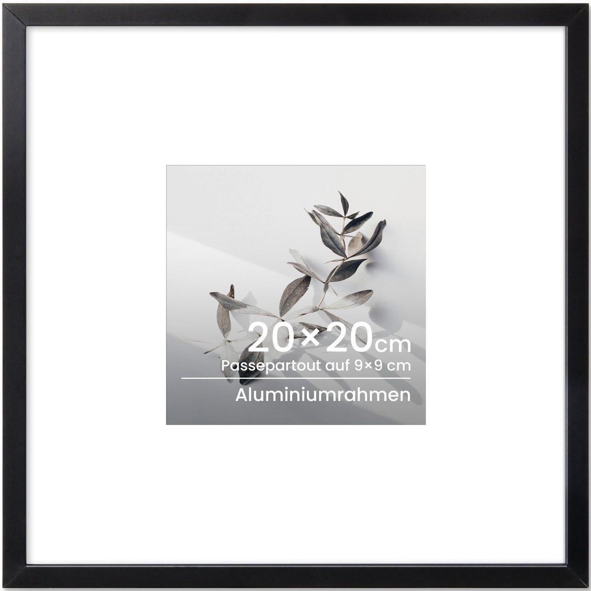SolidKeus - Zwarte Aluminium Fotolijst 20 x 20 cm
