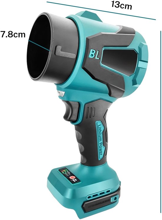 Archi Draadloze Borstelloze Bladblazer - Stofzuiger - 2-in-1 Turbofan - 3 Snelheden - 2 Accu’s - Inclusief Oplader & Opbergkoffer — afbeelding 2