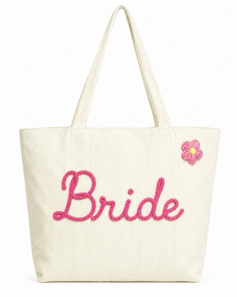SolidKeus - Corduroy Bride to Be Tas met Rits