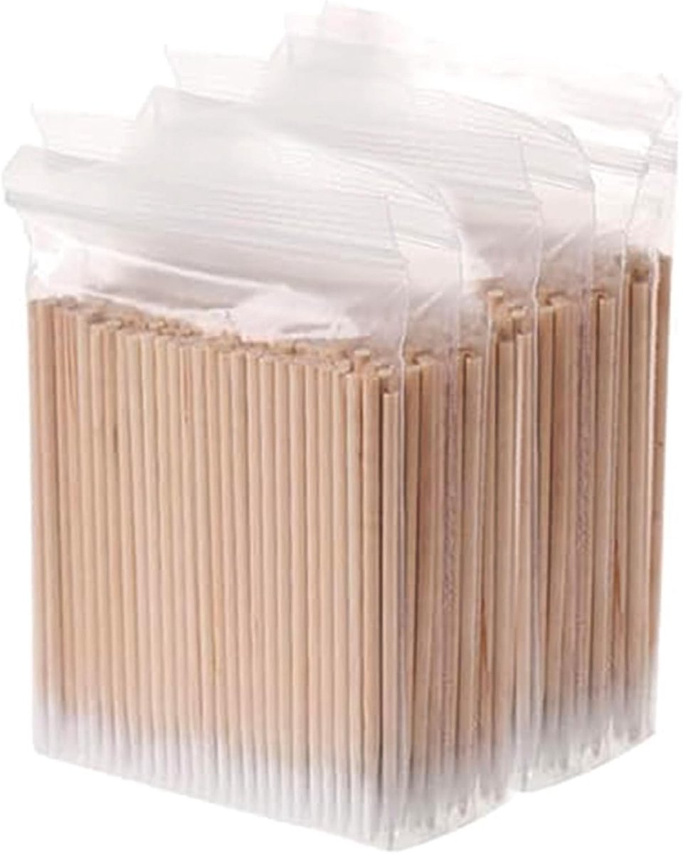 Houten Puntige Wattenstaafjes 1000 Stuks - 10 cm Lange Houten Handvatten voor Microblading, Schoonmaken en Make-up Toepassingen