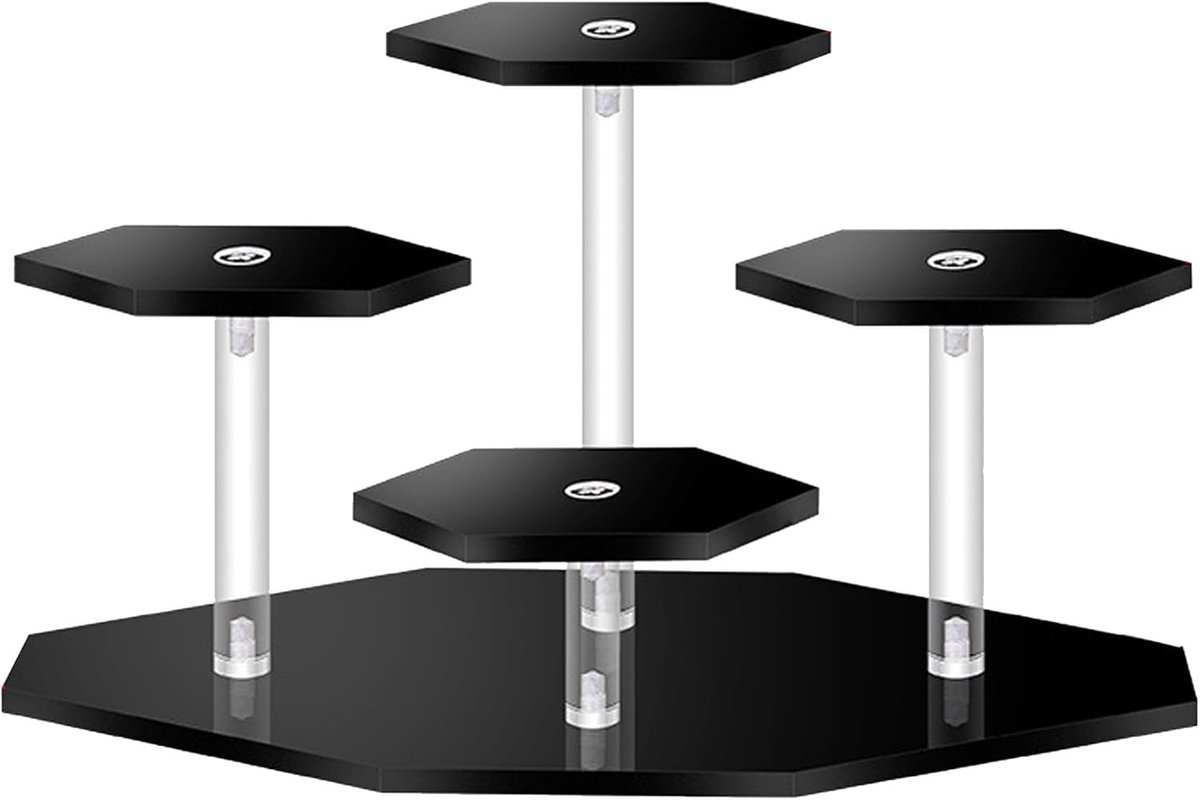 Zwarte Acryl Display Riser Stand voor Parfum, Cosmetica, Anime Figuren en Verzamelobjecten, 1 Stuk, Stepped Riser voor Creatieve Presentatie