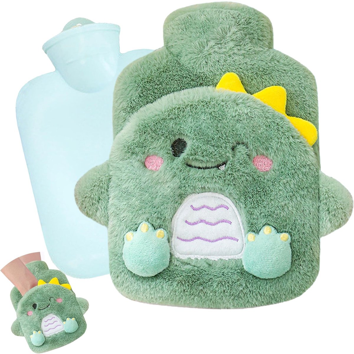 Omgoods - Mini Warmwaterkruik met Pluche Hoes voor Veilig Gebruik