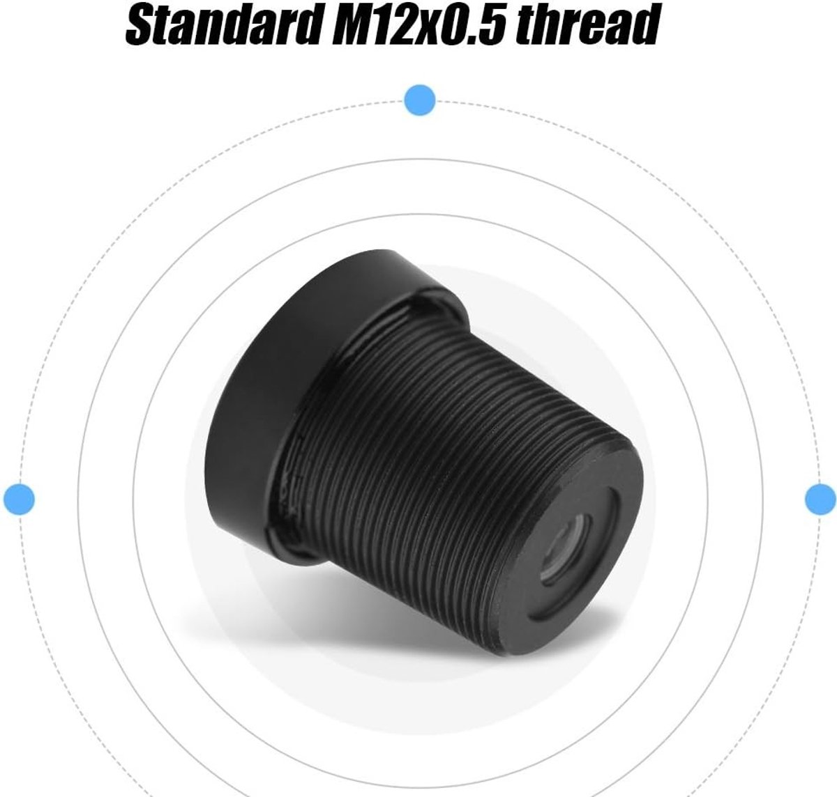 IP Camera Lens 1.8 mm, 170° Groothoeklens voor Beveiligingscamera's, IR Nachtzicht, M12 x 0.5, 1 Miljoen Pixel, Geschikt voor 1/3 en 1/4 Inch Camera's
