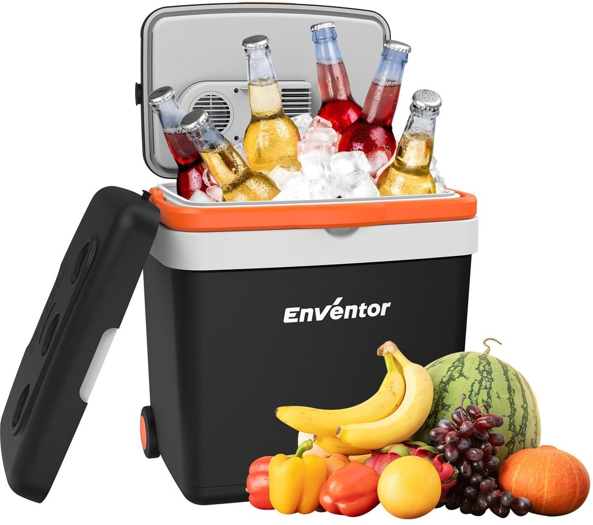 Omgoods - 33L Elektrische Koelbox met Wielen en Uittrekbare Handgreep