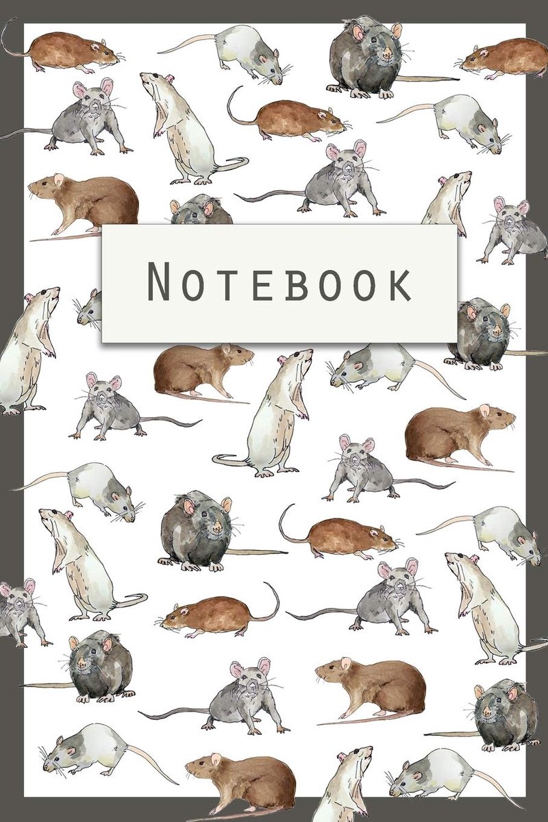 Notebook: Cute Notebook with Rats - Chinese New Year of the Rat - Watercolor Paintings