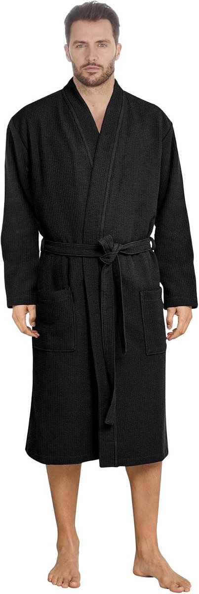 Stijl en comfort verenigd: heren katoenen badjas in trendy kleuren van velours, badstof of wafelpiqué f5712