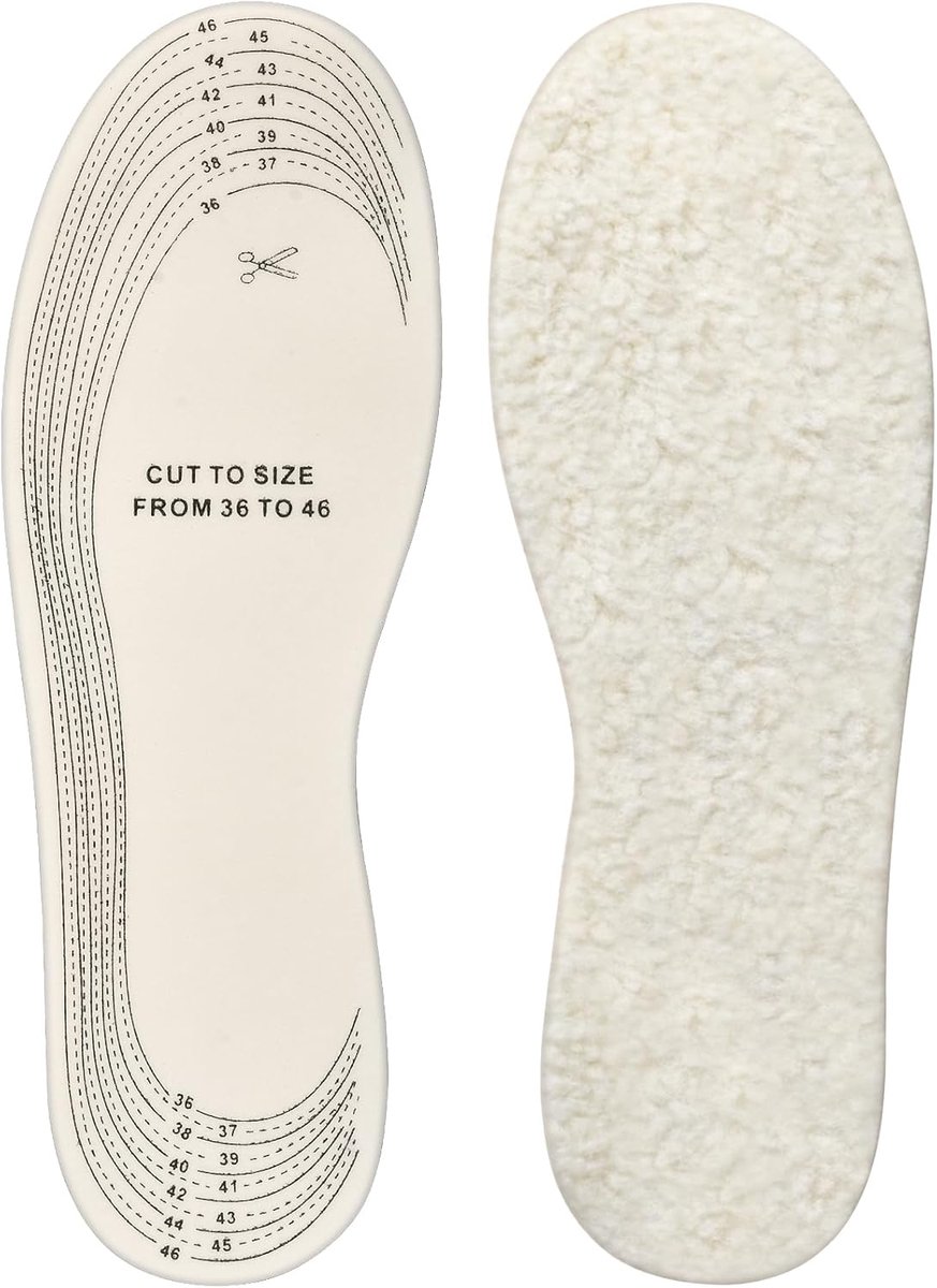 1 paar warme inlegzolen voor de winter, inlegzolen lamsvel 36-46, inlegzolen winter voor heren en dames, schoeninlegzolen warme dikte 0,5 cm, inlegzolen voor volwassenen, op maat te snijden (1)