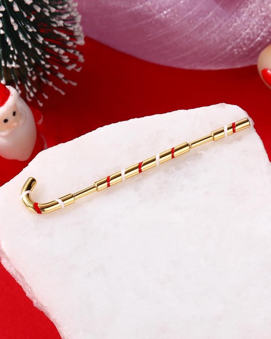Kerst Industriële Rechte Bar Snoep Kruk Kraakbeen Oorbellen Rvs Industriële Barbell 14G Industriële Bars Steiger Industriële Ring — afbeelding 5