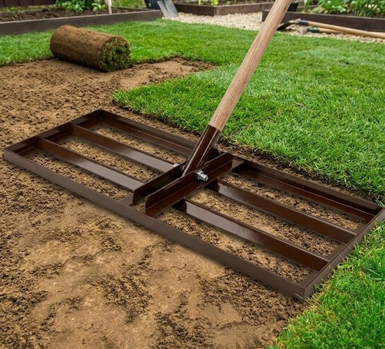 Merkloos Nivelleerhark voor Tuin en Grond Egaliseren — afbeelding 2