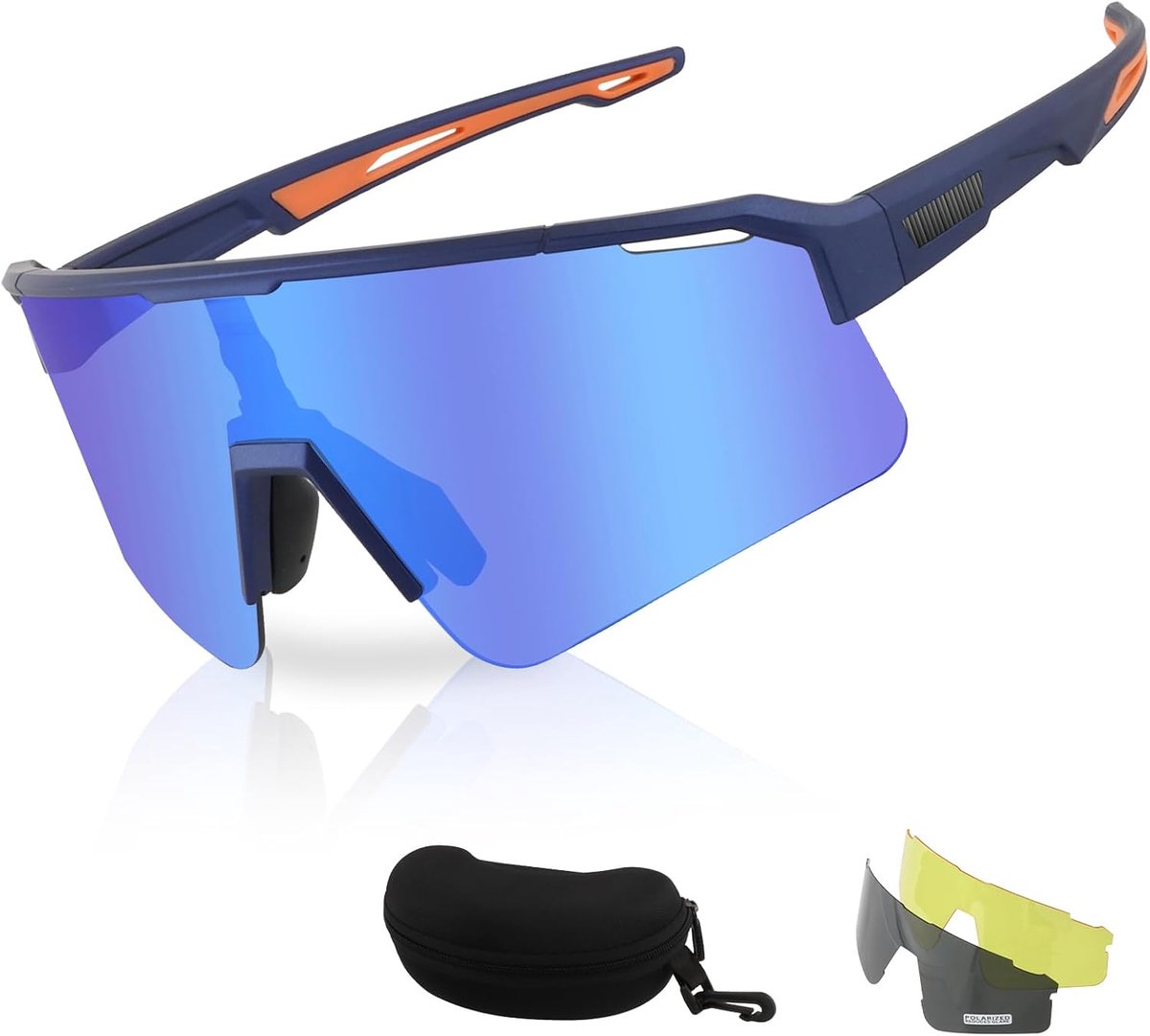 Glasses for Men Women, Cycling Eyewear for Baseball Running Cycling Glasses 3 Lenses