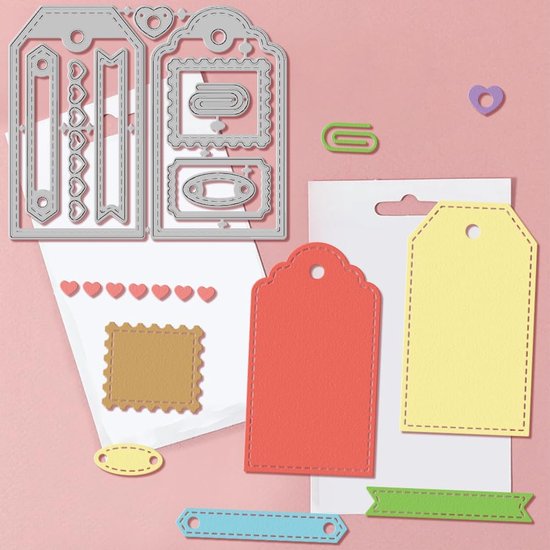 Geneste Label Pocket Cutting Dies Rechthoek Frame DIY Dies Retro Gelaagde Bladwijzer Tags Metalen Snijden Stencils voor Kaarten Maken Papier Crafting Scrapbooking Benodigdheden Ambachten — afbeelding 5