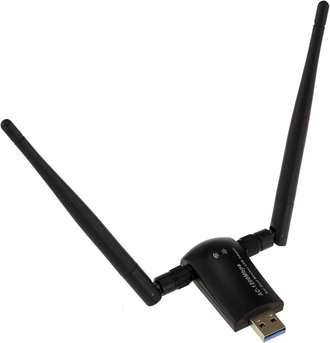 Que. WiFi USB 3.0 adapter, 1200 Mbps WLAN-stick. 1200 AC dual-band 2,4 GHz 5,8 GHz. Met 2 x 5dBi antennes