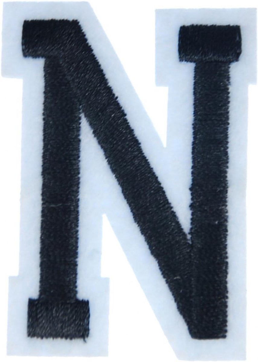Letters initialen alfabet ABC strijkplaatje patch 5 cm letter N