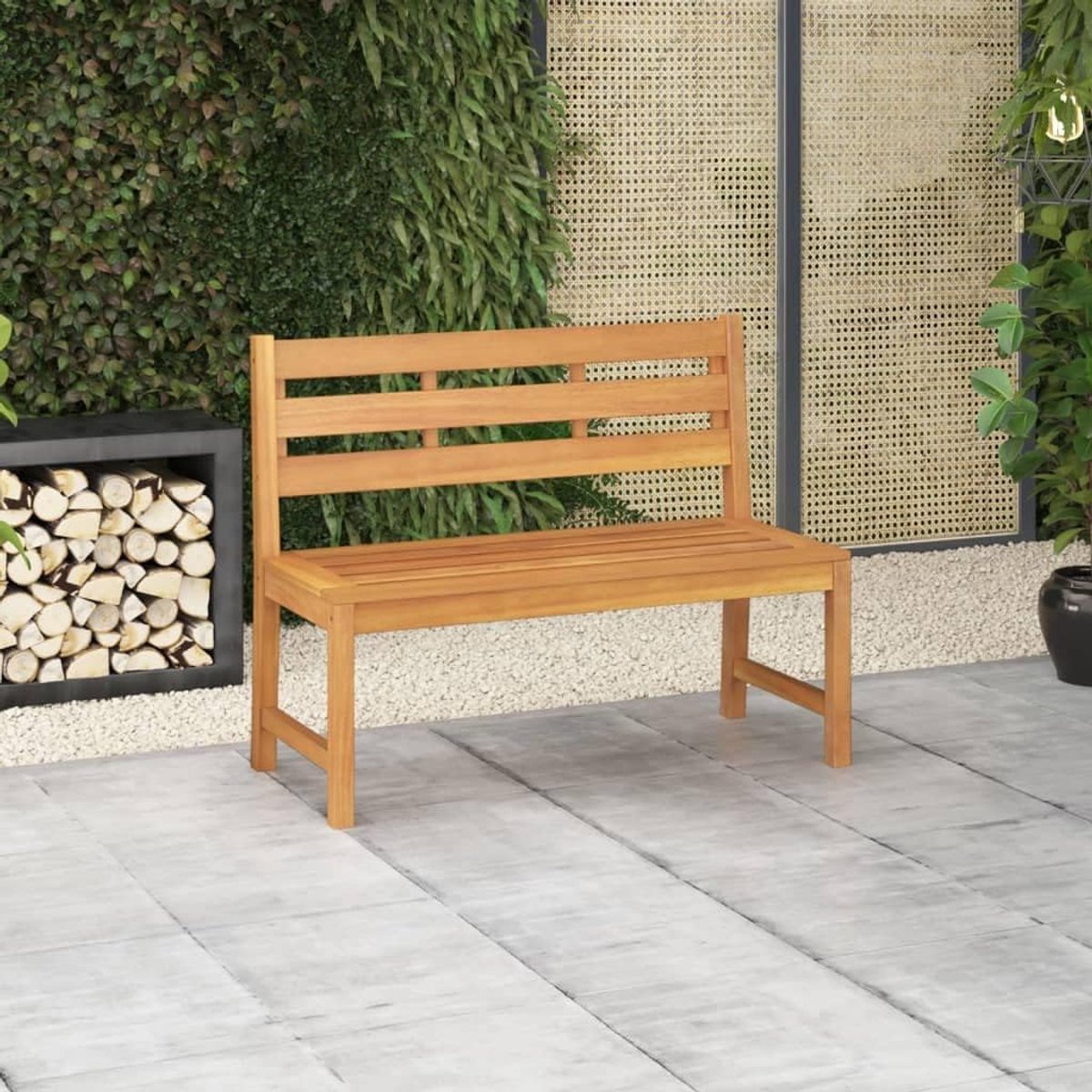 114 cm, massief teak, gazonbank, terrasbank, parkbank, tuinbank voor gazons, tuinen, paviljoens