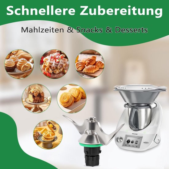 Stalen deegmes voor Vorwerk Thermomix TM6/TM5, nauwkeurig mixmes, reserveonderdeel, geen deegredu, duurzame Thermomix accessoires, deegmengmes, vervanging voor TM6 en TM5 — afbeelding 4