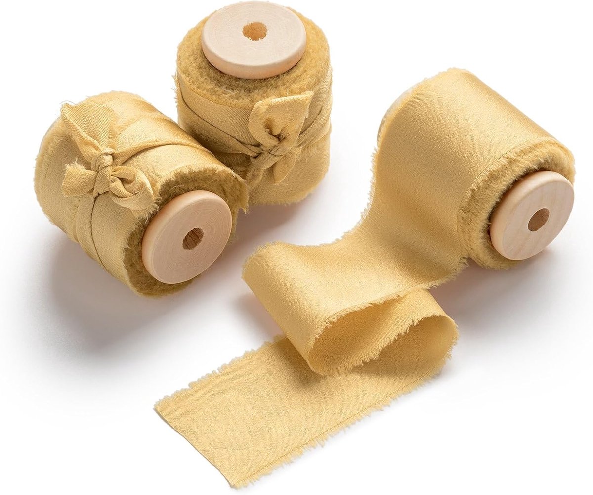 Satijnen lint 3,8 cm geschenklint stoffen lint met franjes striklint breed stoffen lint (DD-03, 3,8 cm x 4,5 m)