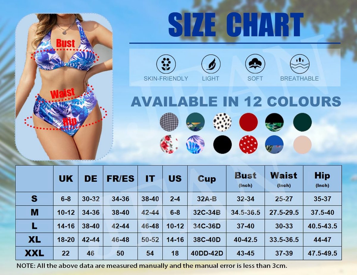 Badpak voor dames, met hoge taille, tweedelig, bloemenprint, bikini, verstelbare houder, badpak