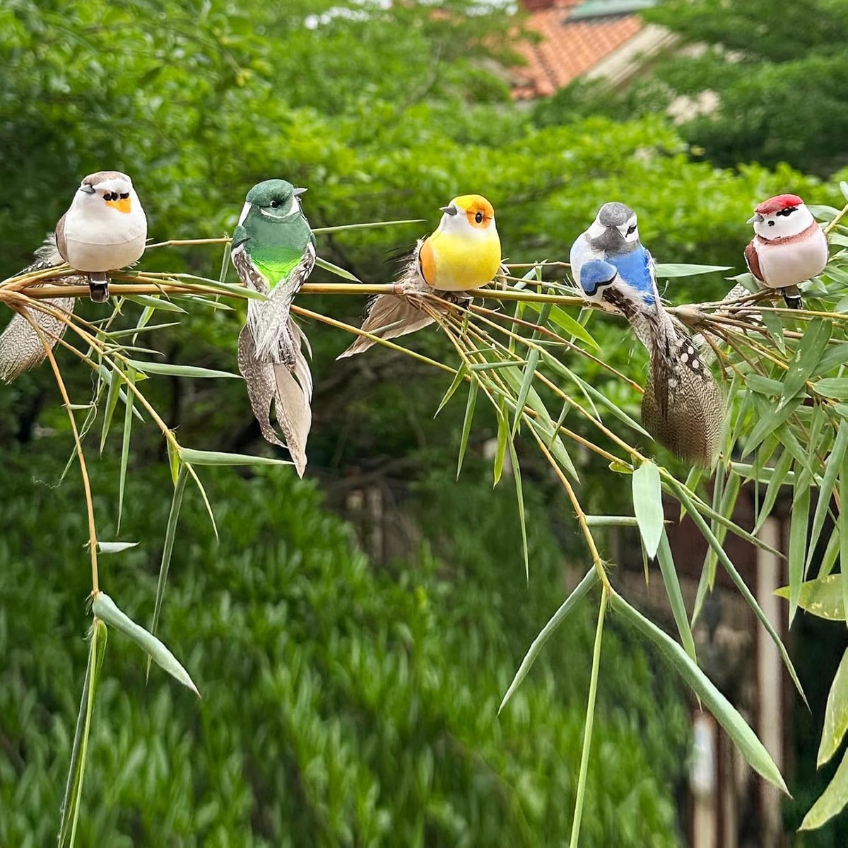 Kunstvogeldecoratie, kleurrijke vogel met clips om te knutselen, kerstboom, tuin, thuis, feestdecoraties (metalen clip)