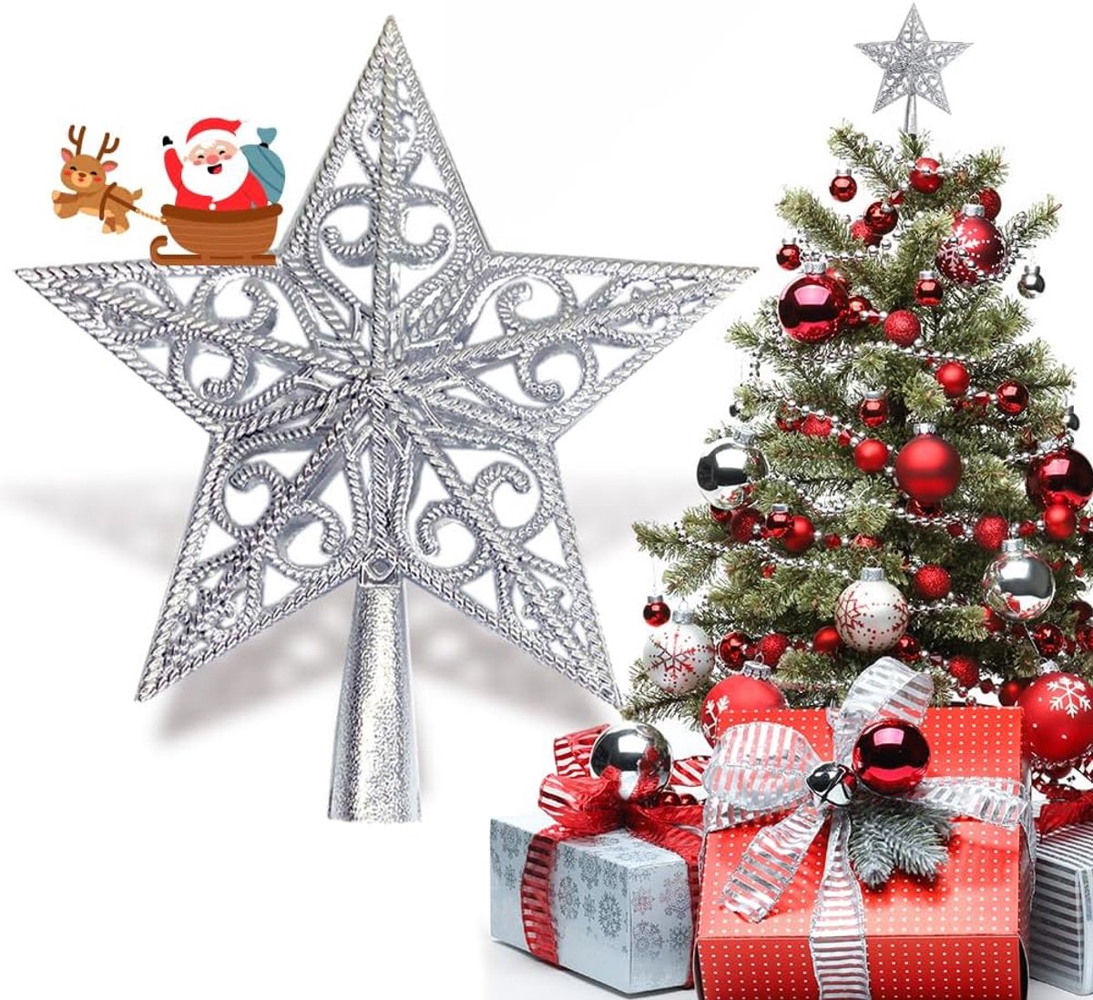 Topper Ster Vintage Lichtgewicht Klassieke Plastic Hollow Out Xmas Decoratie Ideaal Christmastide Decor voor Kerststal Vieringen Ornament