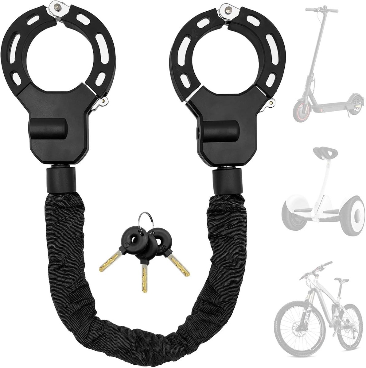 Elektrisch Step Slot - Zwart - 90 cm - Hoog Veiligheidsslot met Siliconen Bescherming - Voor Elektrische Scooters en Fietsen