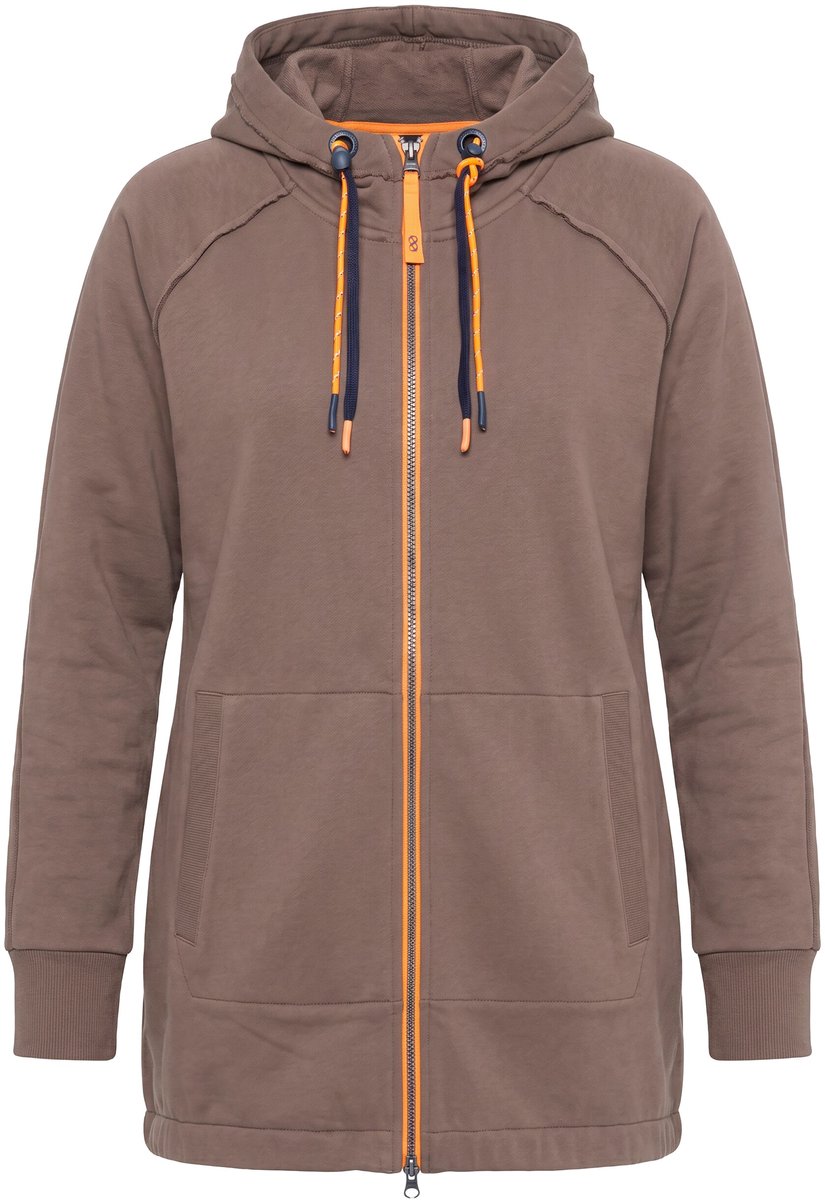 Laurasøn - Dames - Sweatjasje lange mouwen capuchon - Bruin - Maat 52+