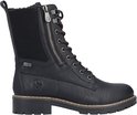 Zwarte Rieker veterboot met rits, veters en suède aan de zijkant.