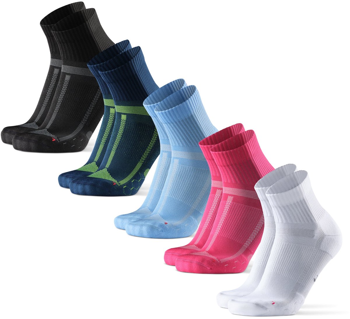 DANISH ENDURANCE Hardloopsokken voor Lange Afstanden - Blarenbescherming - Unisex - 5 paar - 43-47