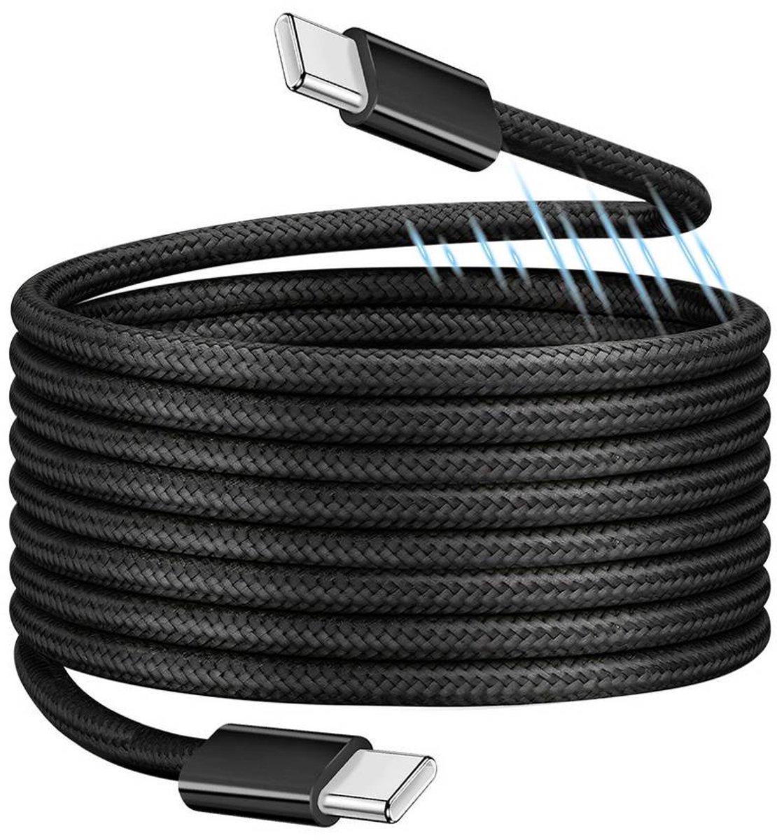LogiLink CU0232 USB-C-kabel USB 2.0 USB-C stekker 1.5 m Zwart Met magnetische opwikkeling
