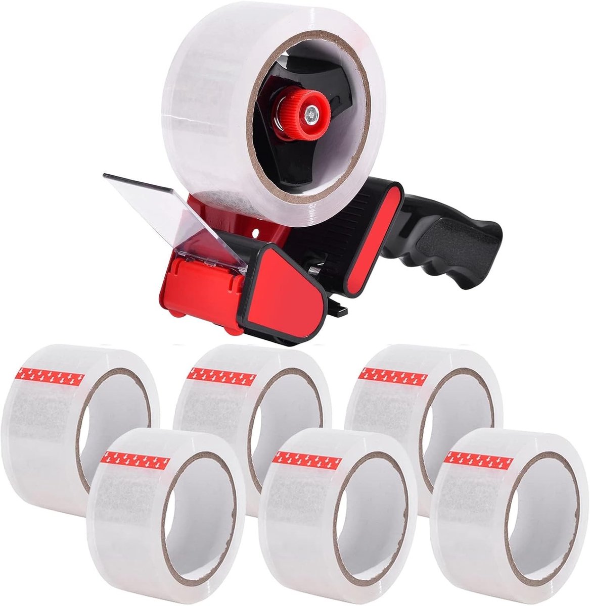 Heavy Duty Tapepistool met Dispenser - Duidelijk - 48 cm x 66 m - Robuuste Verpakkingstape met Handdispenser - Voor Thuis en Kantoor