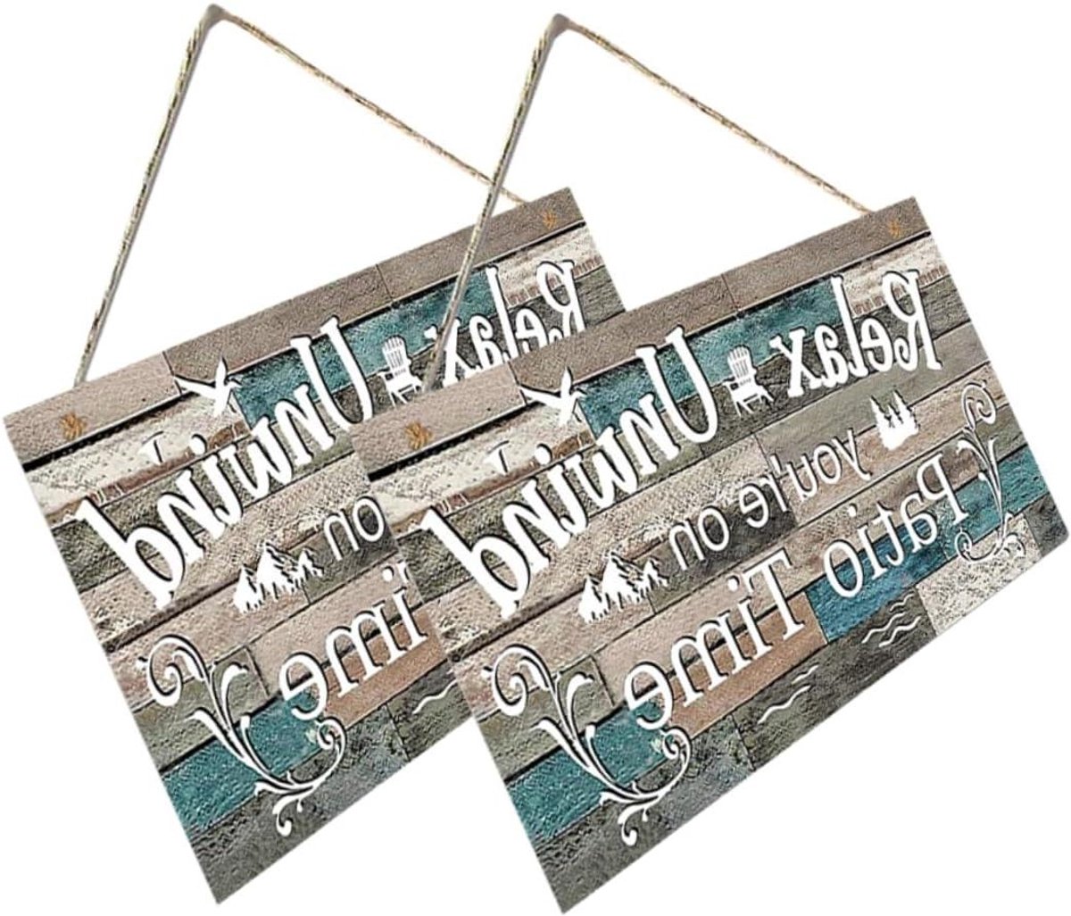 Houten Wanddecoratie - Decoratief Bord - Woonkamer Inrichten - Met LED Verlichting - 26x15x0.5cm - Multicolor