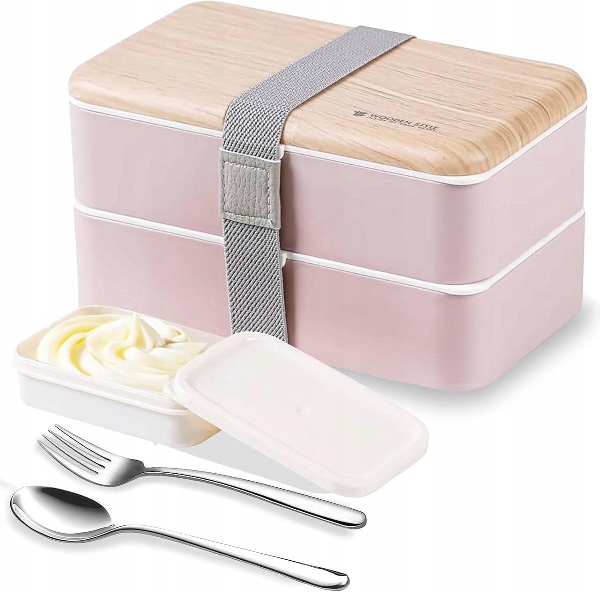 Merkloos Lunchbox 1.2L met Bestek - BPA-vrij, Lekvrij
