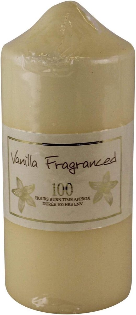 100 Hour Burn Time Pillar Candle, Vanilla Fragrance