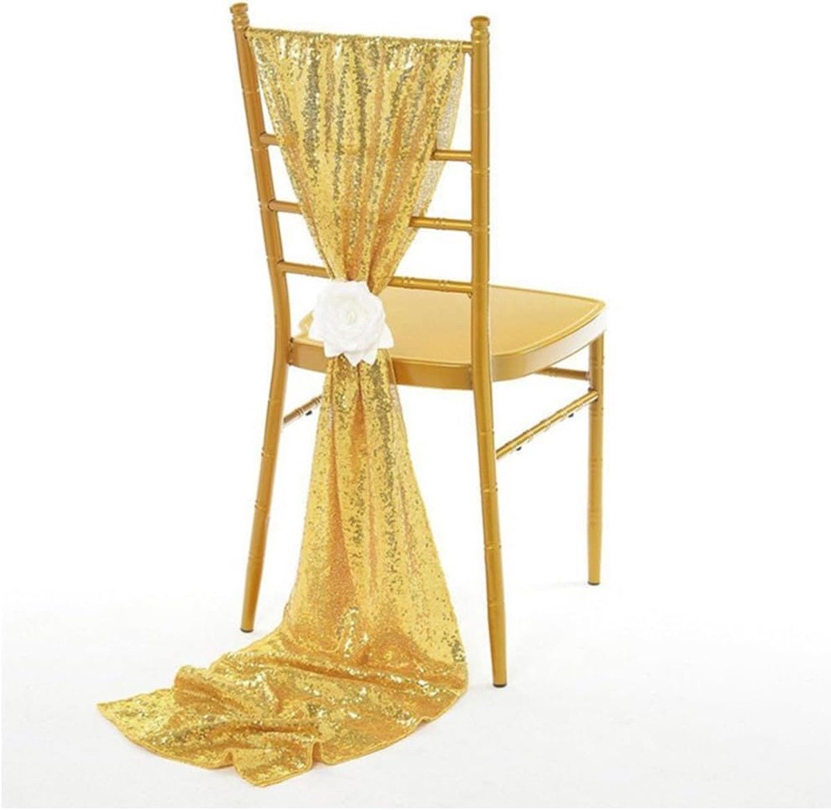 Glitter stoelband, decoratieve stoelhoezen, decoratieve stof, decoratieve stoelovertrek, stoelsjerpen, tafelkleden, decoratie voor bruiloft, feest, evenement, banket, 30 x 275 cm,