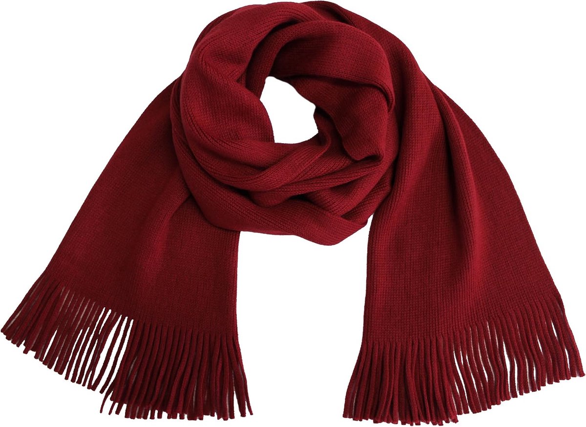 Gebreide sjaal, effen, modieus, 100% wol, fijn gebreid (merino)
