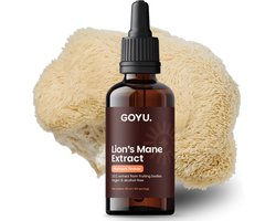 GOYU Lion's Mane Tinctuur 60 ml - Hericium Erinaceus 10:1 Extract – Lion's Mane Tincture – Pruikzwam Extract – Vegan – Alcoholvrij – Zonder Toevoegingen – Lab Getest – 60 Doseringen