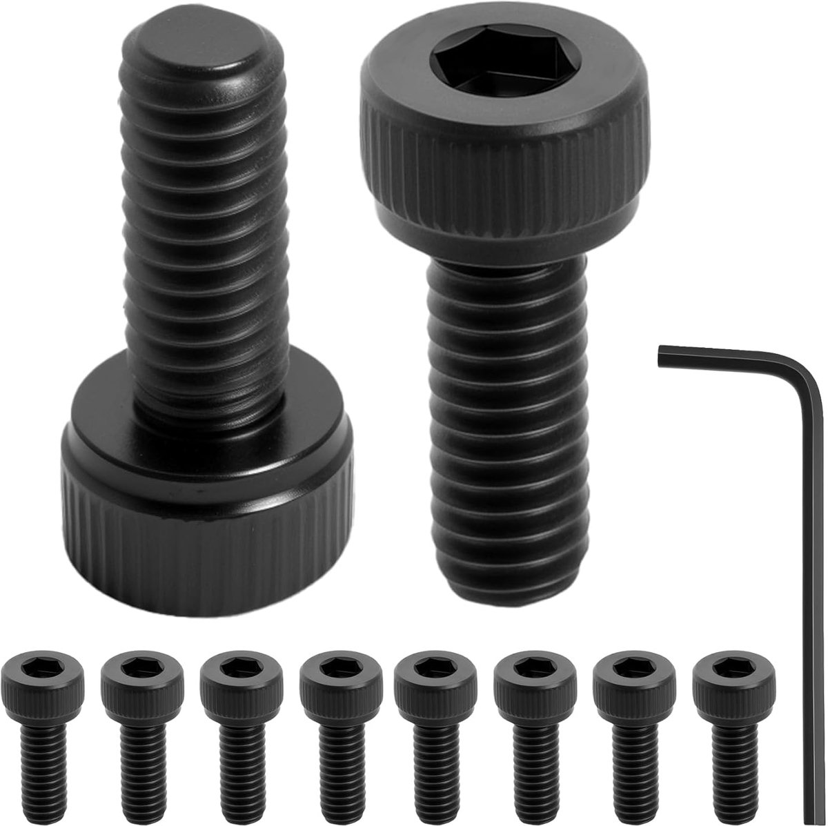 120 stuks M4 schroevenset - M4 x 10 mm inbusschroeven met binnenzeskant schroeven - cilinderkopschroeven - volledige schroefdraad - zwarte binnenzeskantschroeven - met sleutel