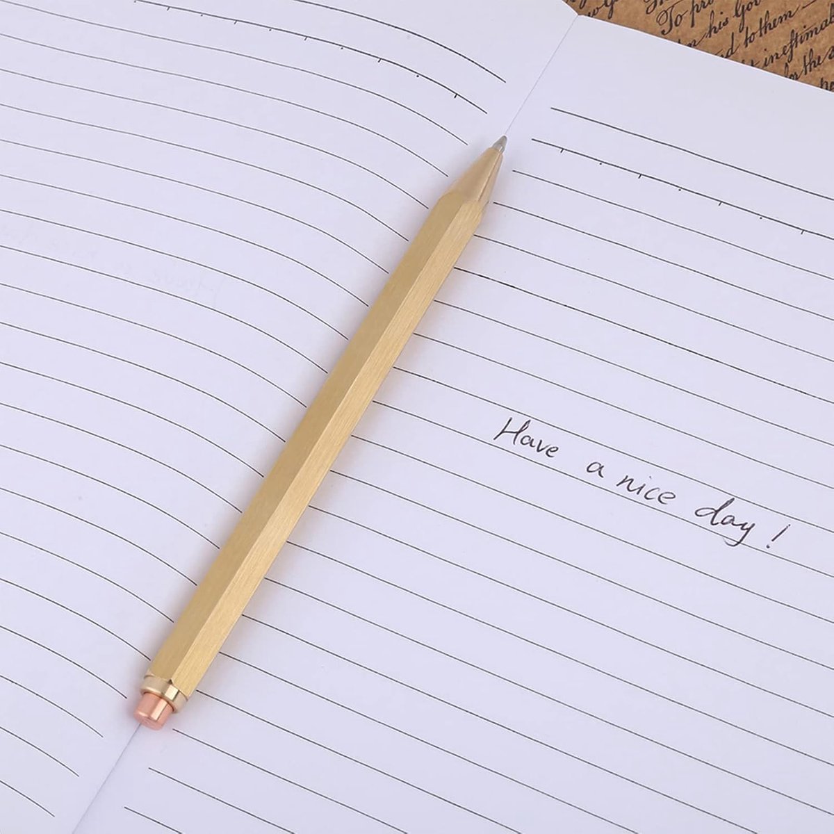 Koper messing veer balpen stevig schrijven briefpapier voor kantoorbehoeften maakt ideaal cadeaucompatibel met G2 navullingen