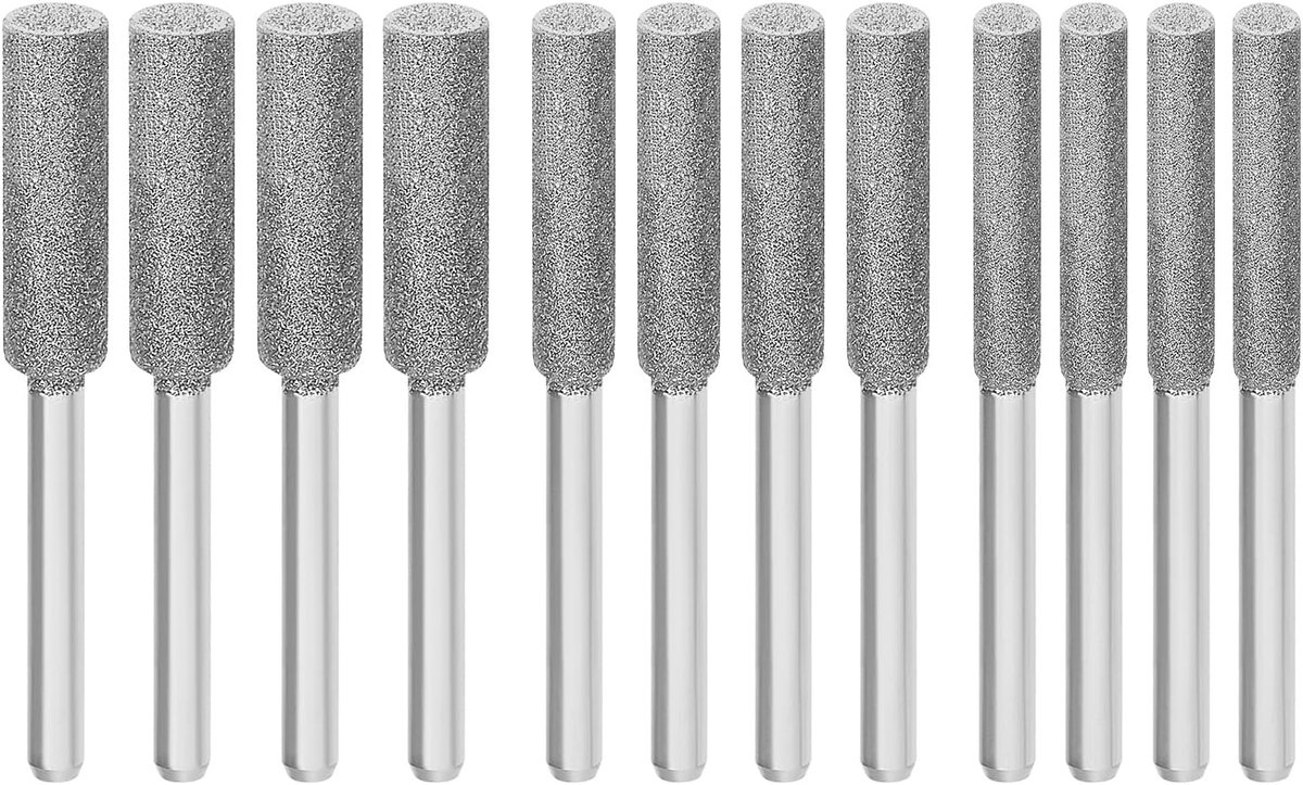 12Pcs 4.0Mm 4.8Mm 5.5Mm Diamant Kettingzaag Slijper Burr Slijpen Steen Bestand Slijpen Polijsten Slijpen Tool voor Kettingzaag Grinder