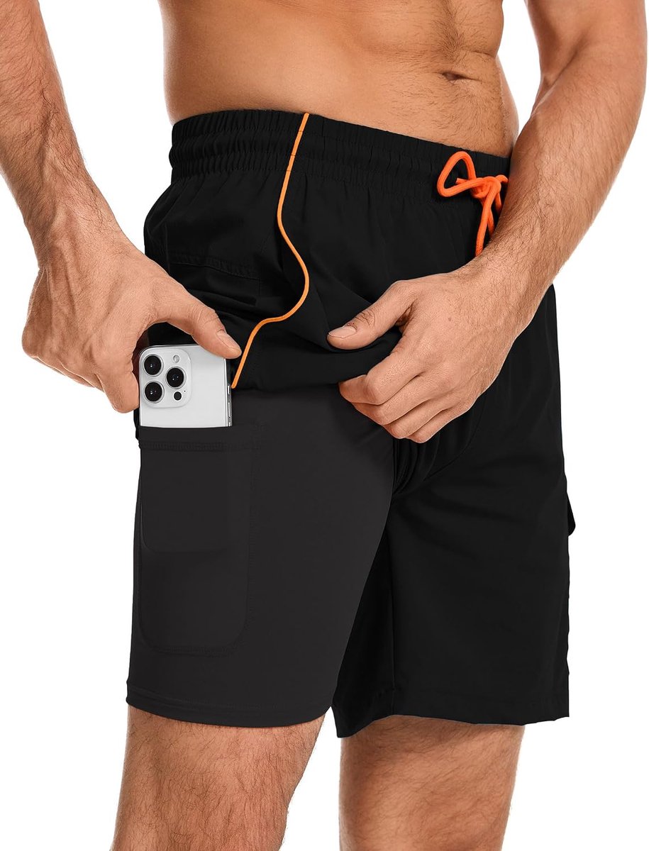 Shorts met compressie, sneldrogend, ademend, voor zwembad, meer, strand, vakantie en dagelijks gebruik