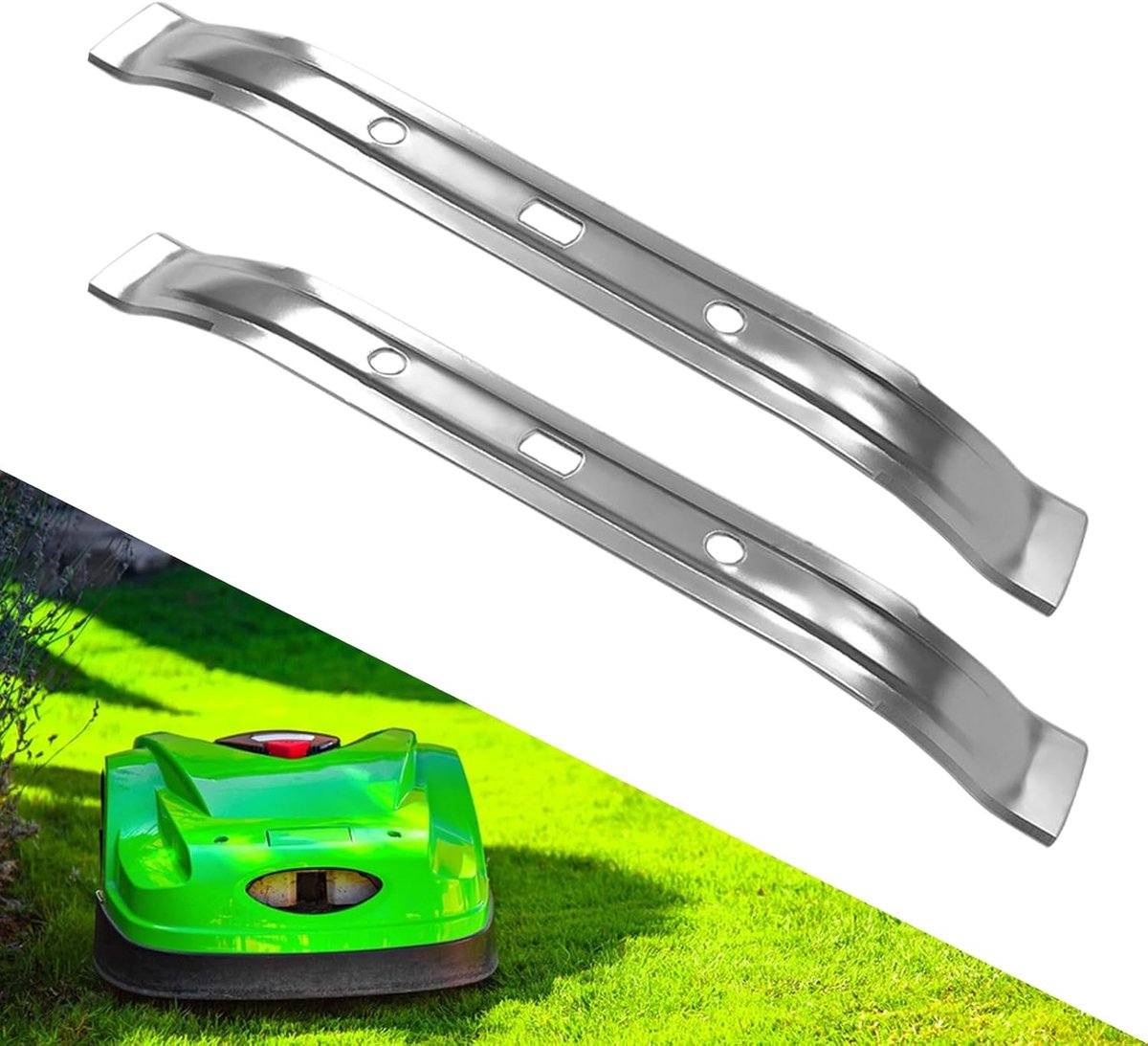 Mes voor robotmaaier, 2 stuks, compatibel met S-t-i-h-l robotmaaier RMI V-i-k-i-n-g MI 632 PC 632 P 632 C iMow robotmaaier, mes, reservemes, grastrimmer, mes voor robotmaaiers (28 cm)