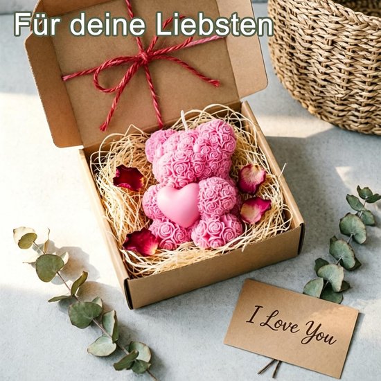 3D-beer-vormen, rozenbeer-kaarsvorm, bloemenbeer-kaarsen, gietvormen, doe-het-zelf kaarsvormen voor zelfgemaakte zeep, geschenken — afbeelding 5