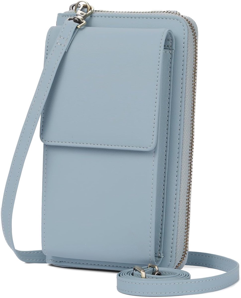 Schoudertas voor dames, trendy portemonnee, crossbody-tas van leer, kleine telefoonhoes voor dames met afneembare verstelbare bandjes en kaartvakken