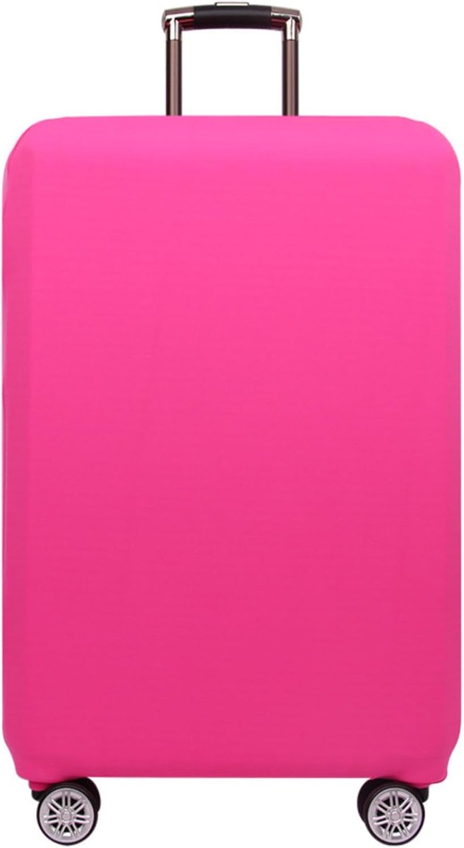 Beschermhoes voor reiskoffer, wasbare beschermhoes voor koffers met ritssluiting, Roze, L