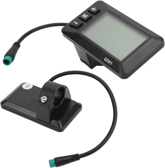 Display voor elektrische fiets, 24V/36V/48V, LCD-scherm GD01, waterdichte stekker, geschikt voor stuur met een diameter van 22 mm. — afbeelding 3