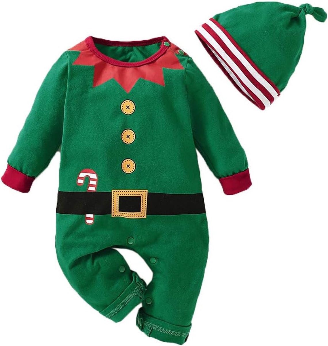 Jelly Kerst Outfit Peuter Baby Meisjes Jongens Kerst Romper Jumpsuit Lange Mouw Kerst Pyjama Homewear + Hoed