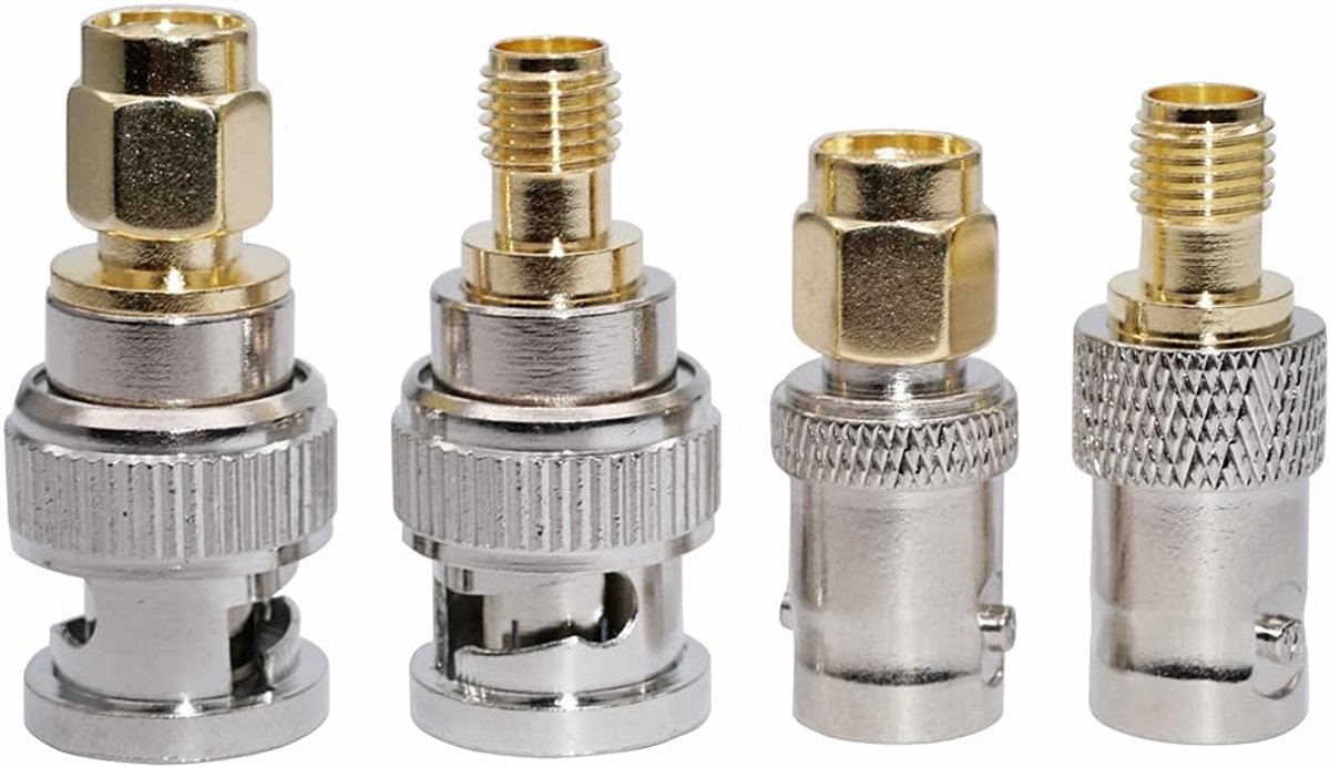 Set van vier stuks Coaxiale RF-connector BNC naar SMA-connector SMA naar BNC-adapter