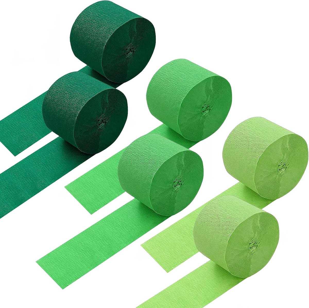 Crêpepapier Rol van Groen Crêpepapier 25 m x 4,5 cm voor Verjaardag | Lichtgroen, Groen, Donkergroen, Regenboogcrêpepapier, voor Bruiloft, Feestdecoratie, School DIY-projecten, Papierhandwerk